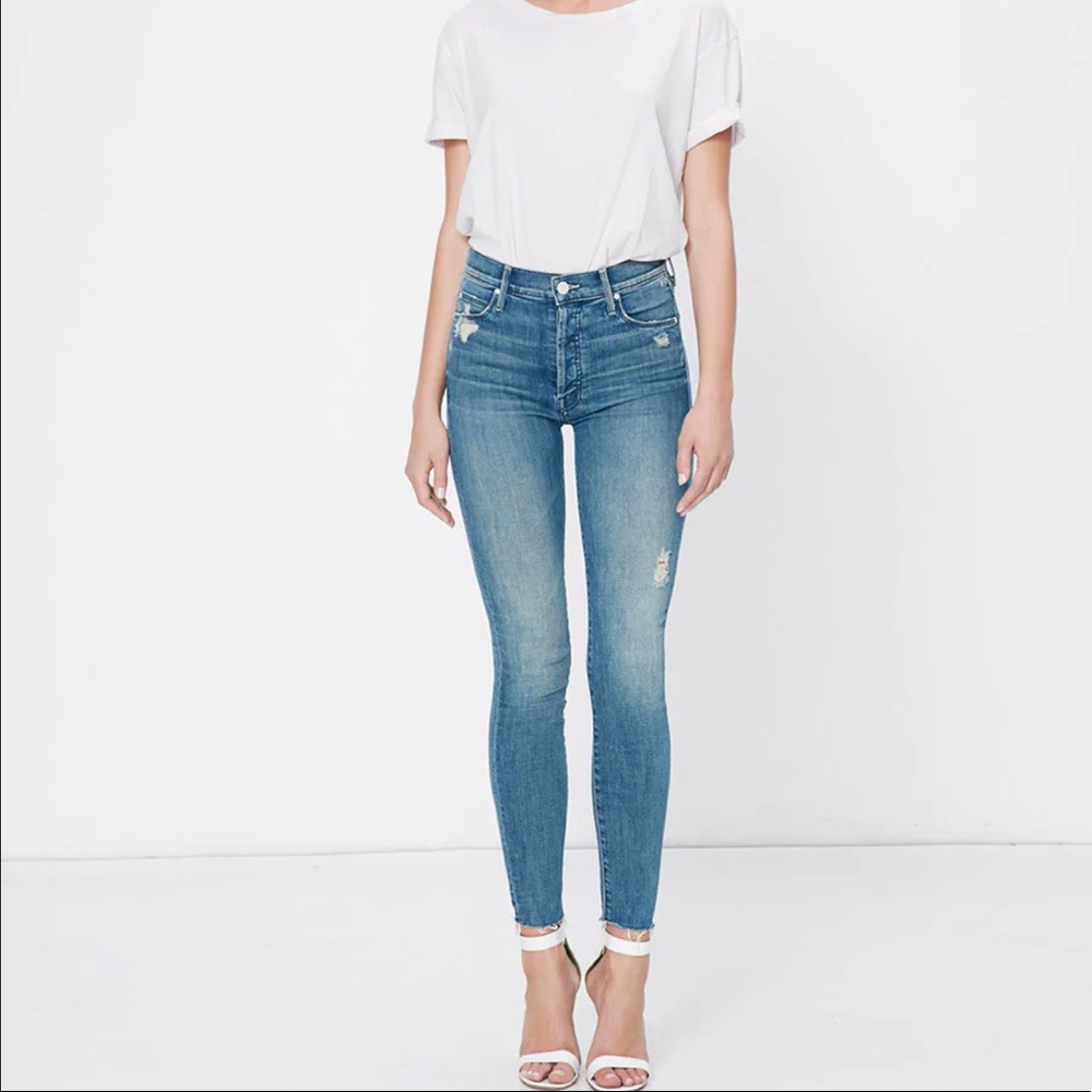 MOTHER The Stunner Ankle Fray Graffiti Girl. Sz 28